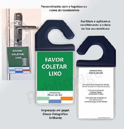 Foto 1 - Avisos de Porta para Coleta de Lixo