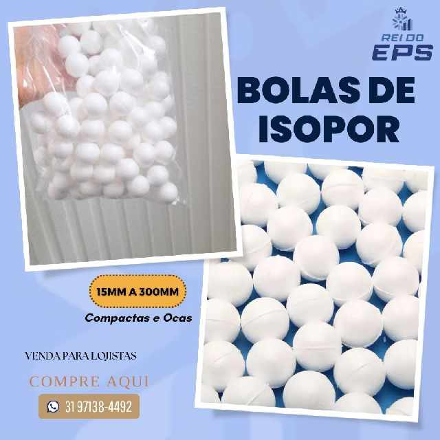 Foto 1 - Bolas de isopor compactas e oca